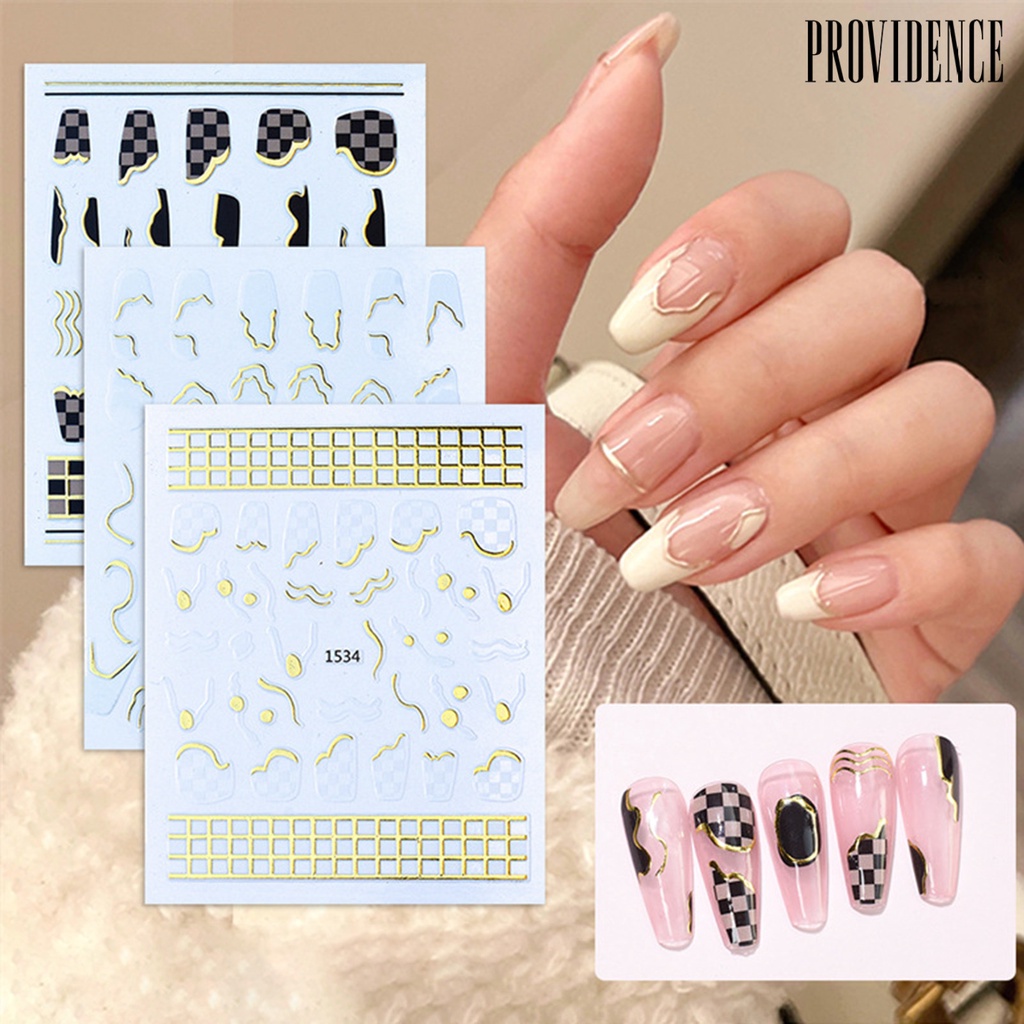 Providence Stiker Nail Art Ultra Tipis Anti Air Bahan PVC Bisa Dilepas Aneka Warna Untuk Salon