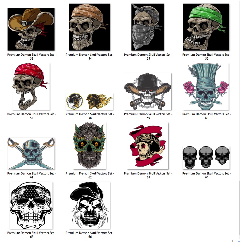 Premium Demon Skull Vectors Set For CorelDraw