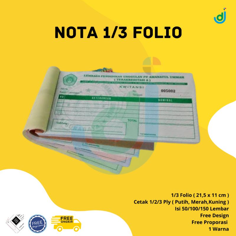 

Nota Custom NCR 1/3 Folio