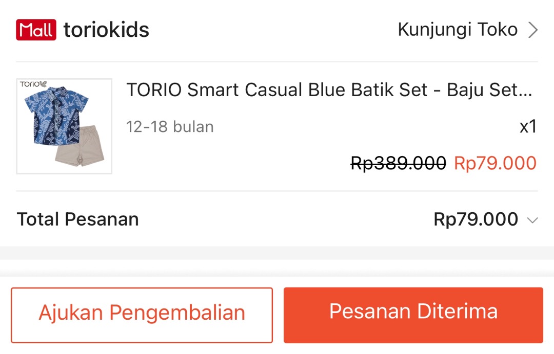 Torio Smart Casual Blue Batik Set - Baju Setelan Anak Laki-laki - Baju Setelan Batik Anak Laki-laki