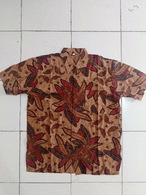 Kemeja Batik Lengan Panjang 021 Risna Batik Hrb0626 Hem Batik Murah Seno Sogan Bakung Padi Manggar
