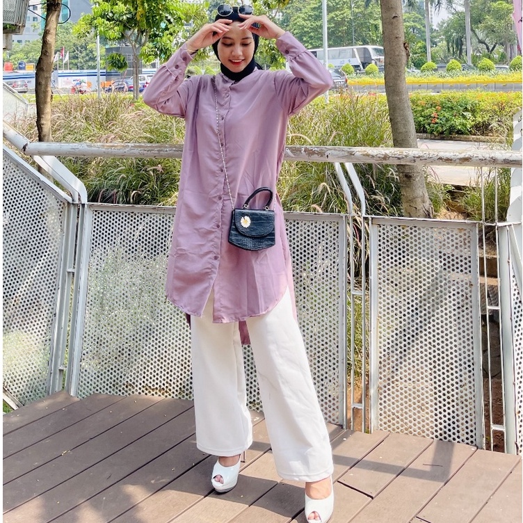 RX FASHION - KEMEJA AILEN KATUN TWISTCONE XXL /TUNIK AYUMI / Hanley long shirt  / Hanley Tunik Atasan Muslim Fashion Wanita Termurah &amp; Terlaris / azkiya tunik premium - NN