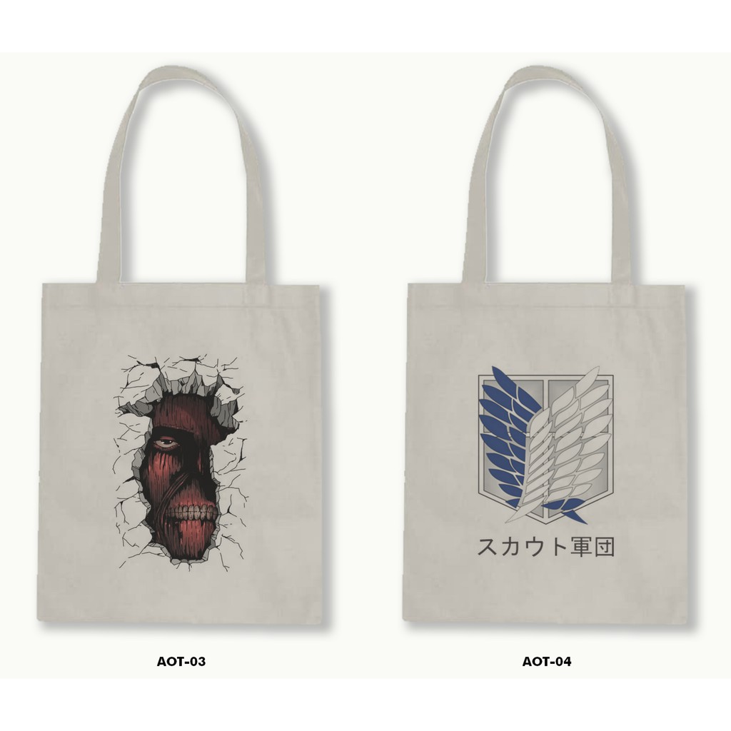 TOTE BAG BLACU  - ATTACK ON TITAN