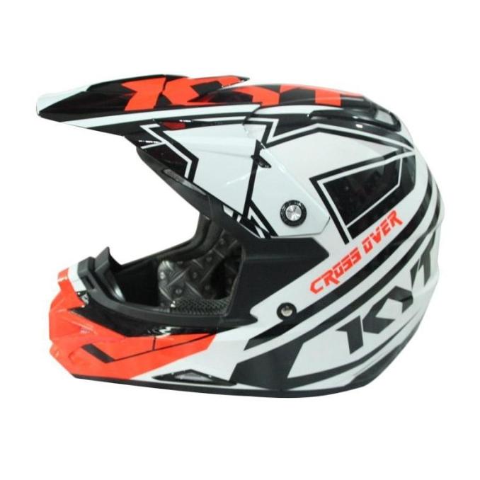 Helm Kyt Cross Over Krc Super Fluo Edt White Red Fluo Full Face