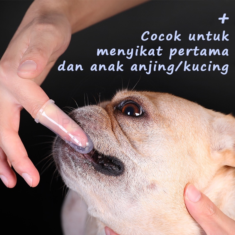 Sikat Gigi Jari Kucing Anjing Bayi Finger Toothbrush Infant Baby Sikat Grooming Hewan