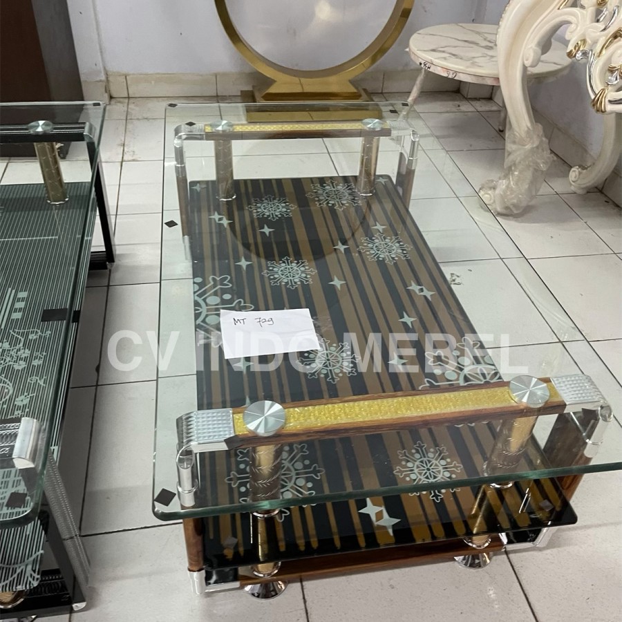 Meja tamu kaca jumbo minimalis import ready makassar murah besar promo