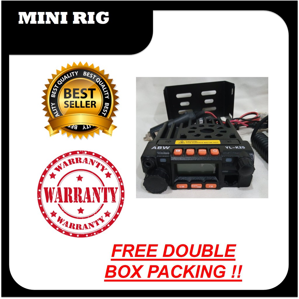 Mini RIG Dual Band, HT Mobil kecil Power 25 Watt Mobile Radio Komunikasi Dualband VHF UHF GARANSI