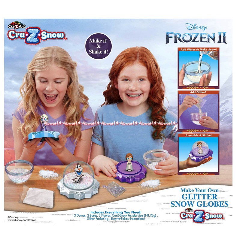 Crazart Crazsnow Disney Frozen II Make Your Own Glitter Snow Globes Gobe