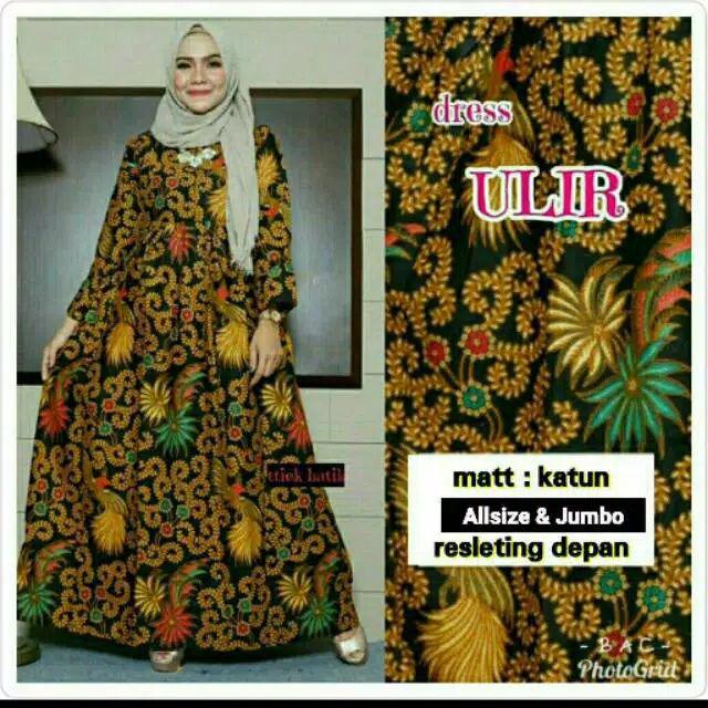 Gamis Batik / Long Dress Batik Motif Sogan Ulir Terbaru