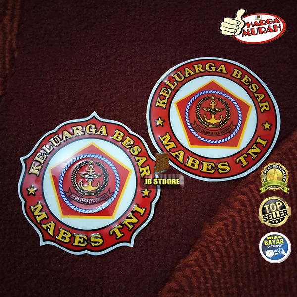 Stiker MABES TNI KB Timbul sepasang / Stiker Motor Mobil mabes tni bulat 2pcs / Stiker KB Mabes Tni 