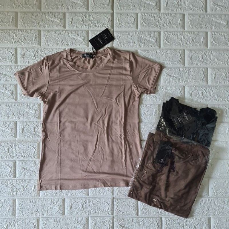 Atasan/Kaos polos wanita import Giant basic Bangkok New bahan katun strect