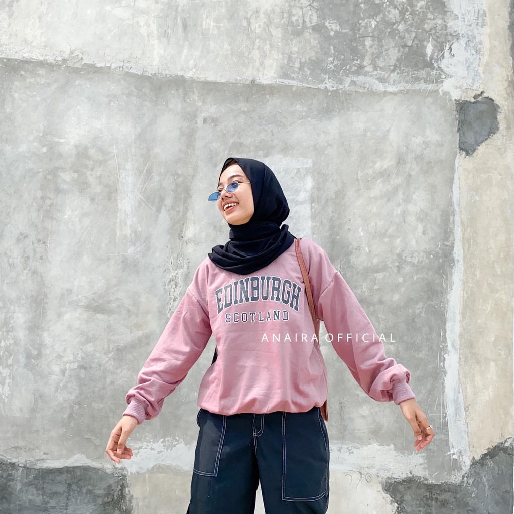 EDINBURGH SWEATER OVERSIZE PRIA WANITA SWITER CREWNECK