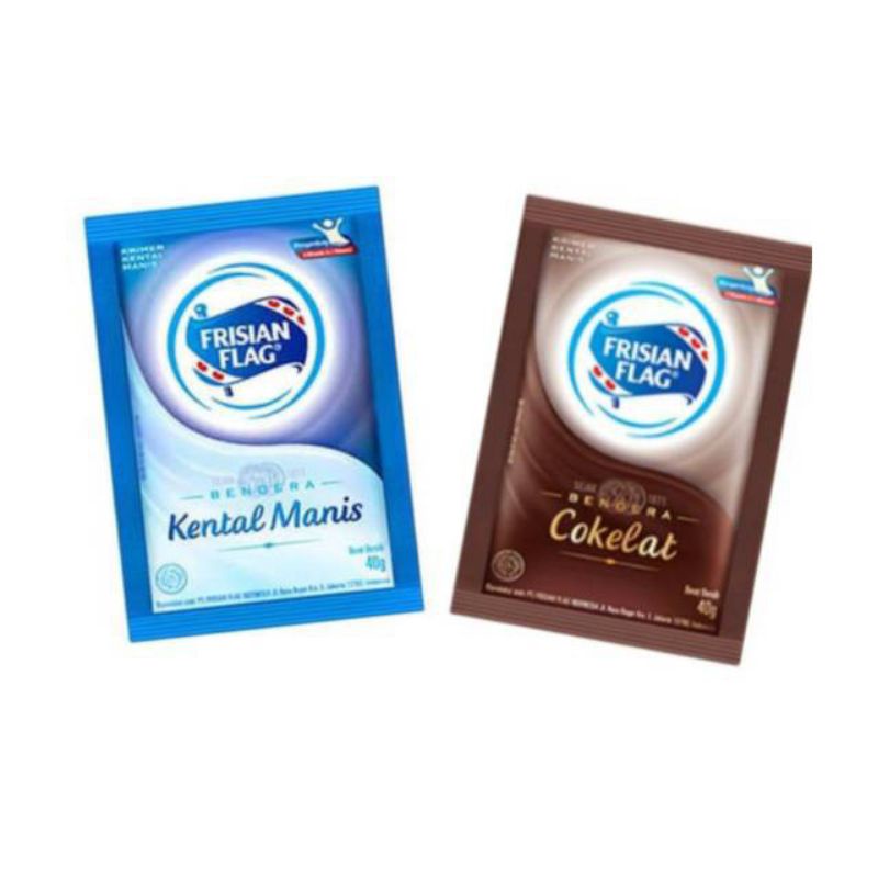 

Susu Bendera Frisian Flag kental Manis & Cokelat 1 Sachet 40gr