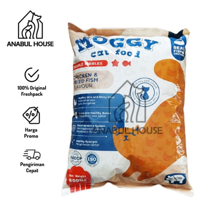 Makanan Kucing MOGGY cat food freshpack 800gr