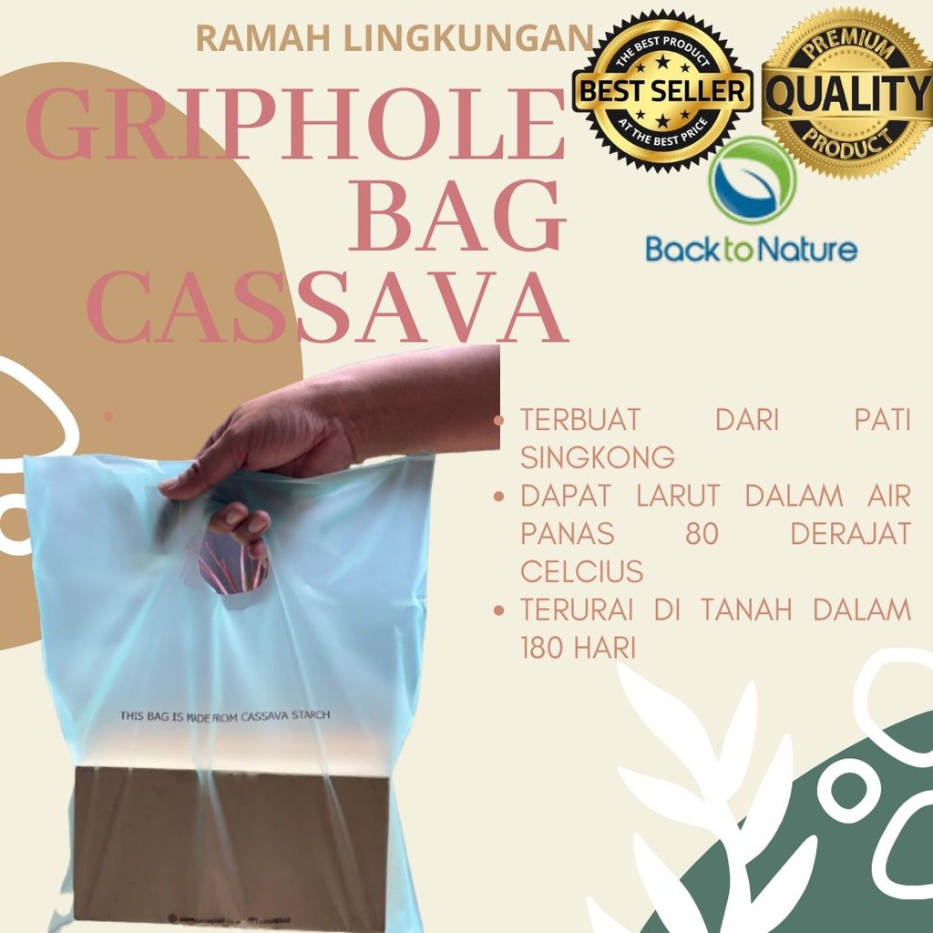 Eco Friendly! Plastick Packing Griphole Bag Plastik Singkong Cassaplast Ramah Lingkungan Ukuran S