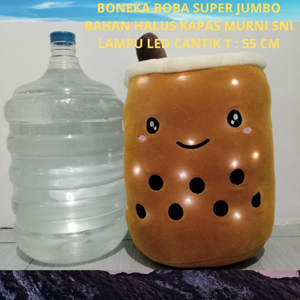 Boneka Boba Jumbo Besar Bahan Lembut Padat Berisi Kapas SNI Lampu LED Cantik Berkualitas