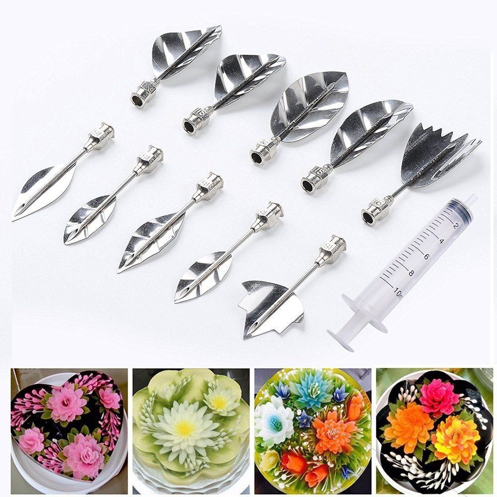 JELLY ART TOOLS SET - ALAT PENGHIAS PUDDING BUNGA 3D - PERALATAN PUDING MAWAR KACA SUNTIK - FLOWER
