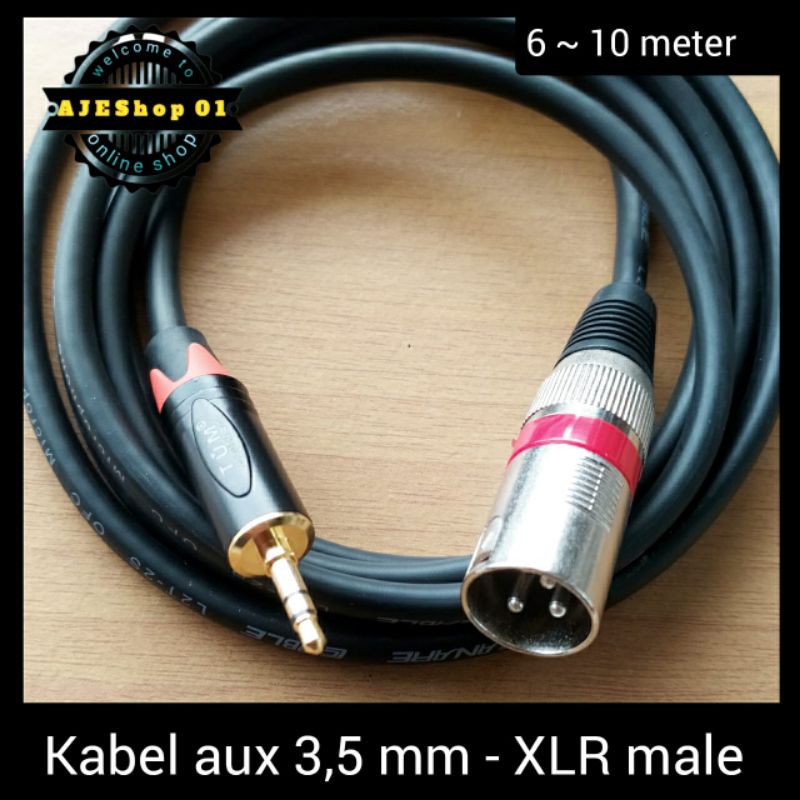 Kabel aux 3,5 mm to XLR male kabel canare 6 sampai 10 meter