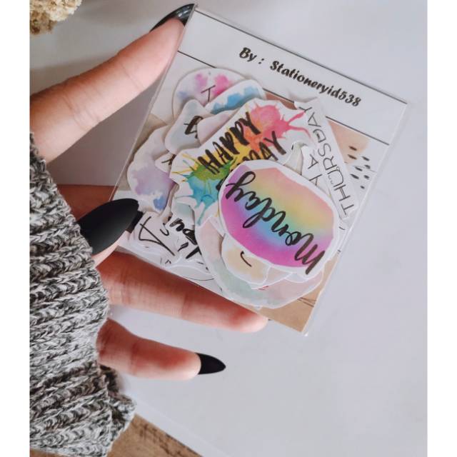 

Stiker lucu nama hari untuk hiasan scrapbook notebook dll
