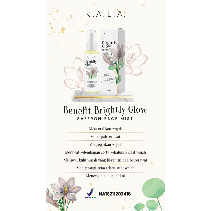 [BPOM] KALA Face Mist Saffron with Niacinamide (DISTRIBUTOR KALA SAFFRON JAKSEL)