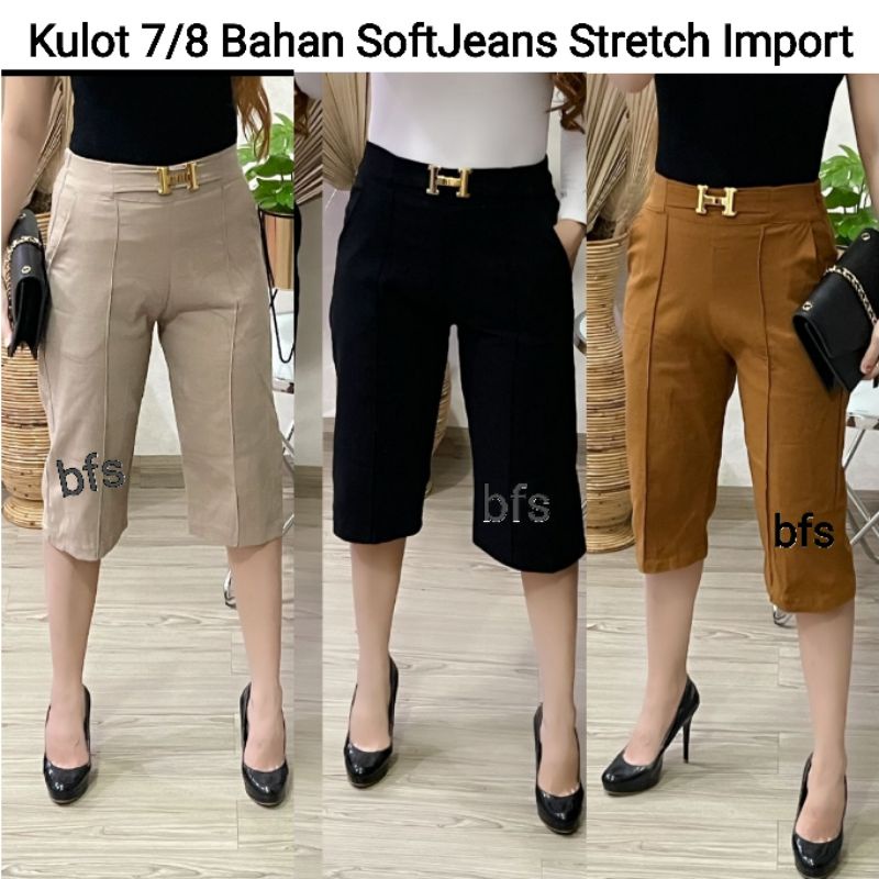 Celana Kulot 7/8 SoftJeans Stretch Import 9327