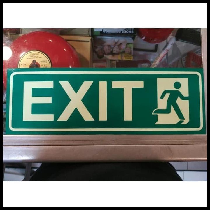 

Sign Exit 30X10 Glow In The Dark Akrilik Fosfor Rambu K3 Keselamatan Promo Ramadhan