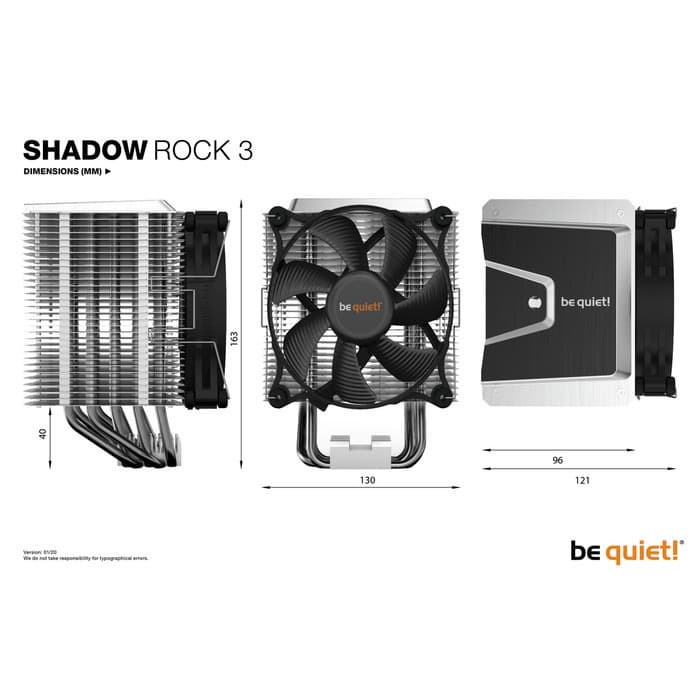 be quiet! Shadow Rock 3 White - 1x Shadow Wings 2 120mm PWM high-speed - IMPRESSIVE COOLING POWER