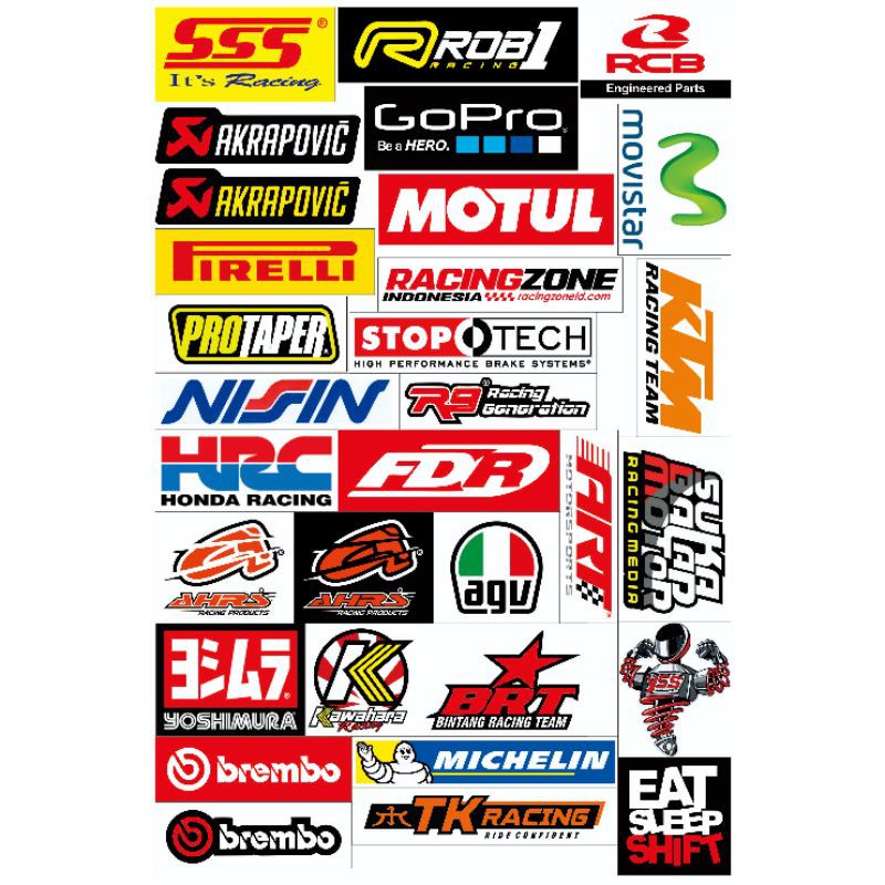 

Sticker pack sponsor stiker vinyl racing terlengkap + laminasi