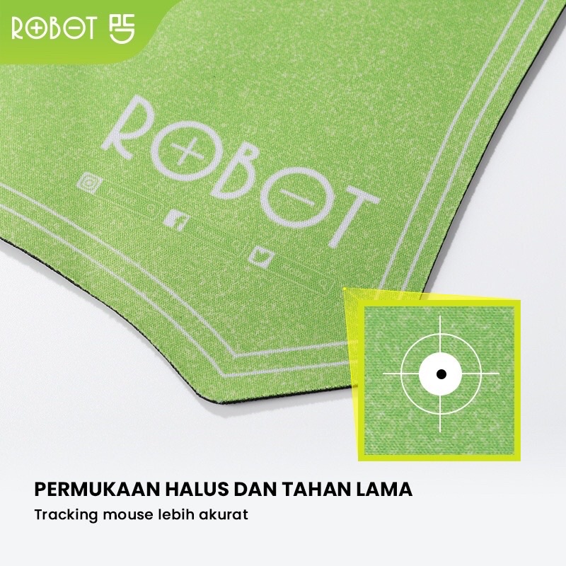 ROBOT - Mousepad Anti Slip RP04 Gaming Polos Hijau Murah Rubber Original