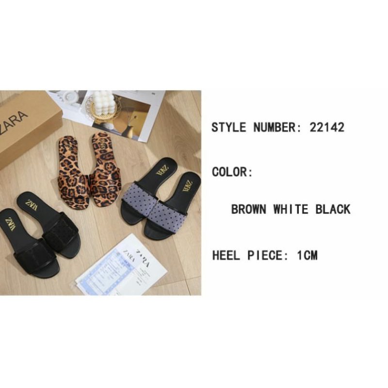 SANDAL WANITA FLAT ZR SET(FkBill,Box,PPbag) SLOP IMPORT Kode : 22142