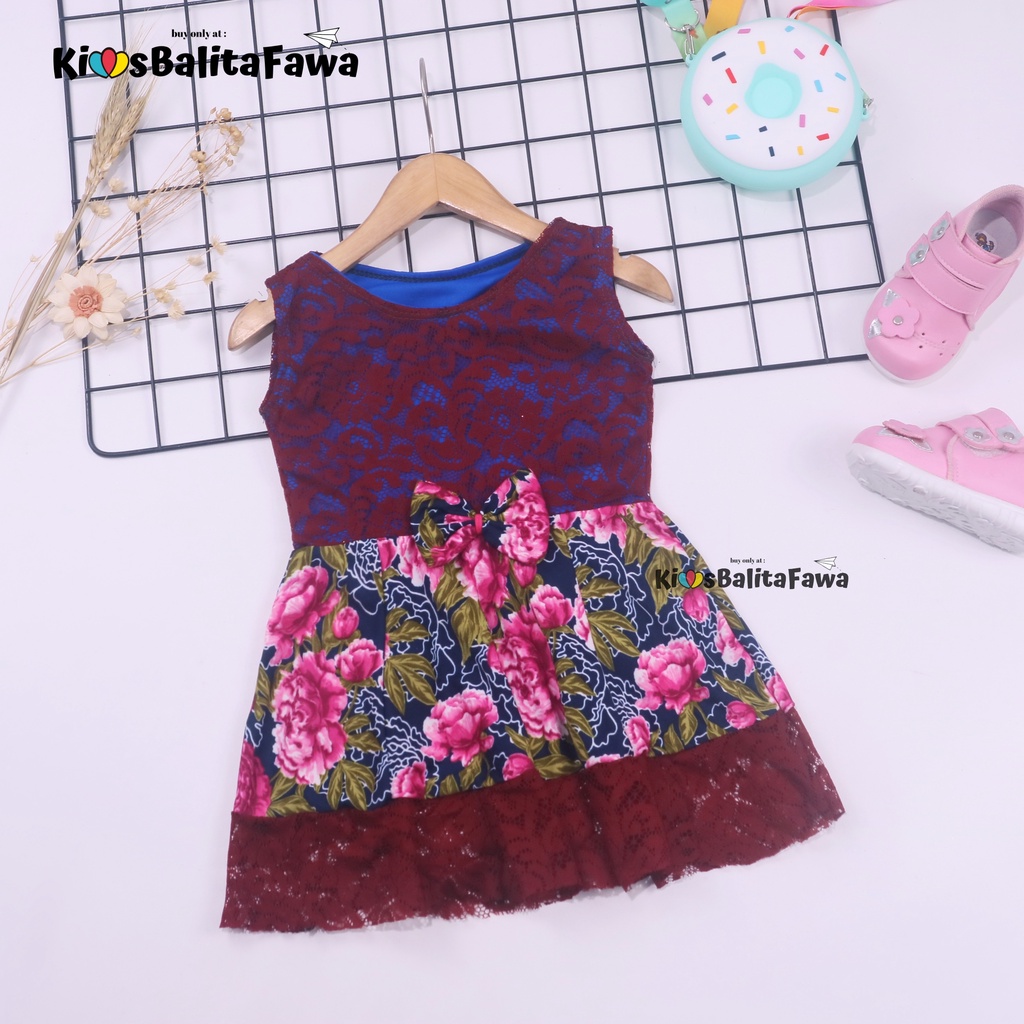 Dress Zulfa uk Bayi 6-18 Bulan / Dres Brukat Kensi Anak Perempuan Baju Brokat Balita Cewek Pakaian