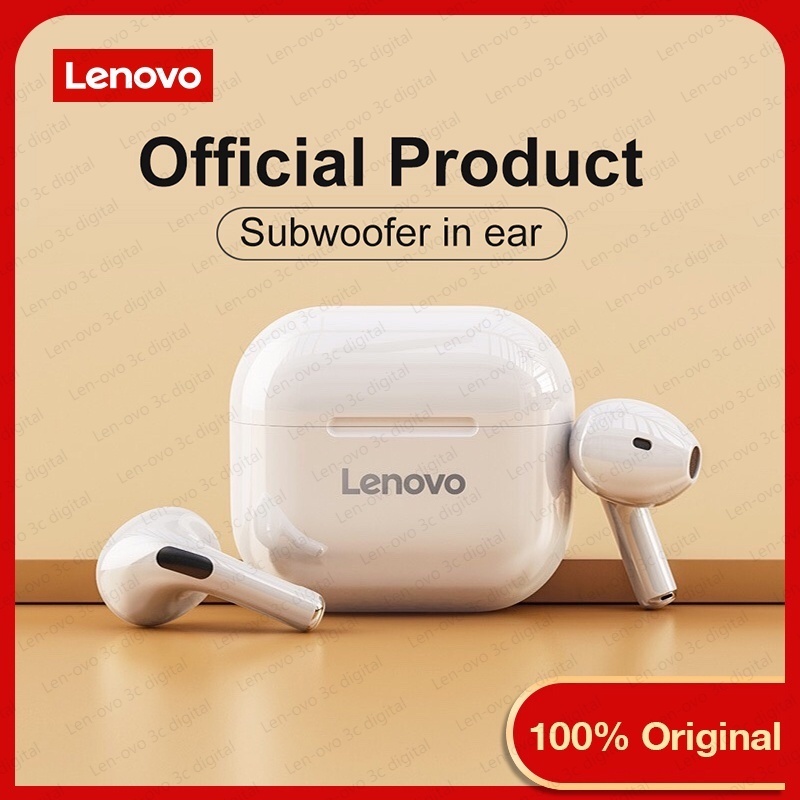 Asli Lenovo LP40s TWS Wireless Earphone Bluetooth 5.0 Dual Stereo Pengurangan Kebisingan Bass Kontrol Sentuh Siaga Panjang 230 mAh