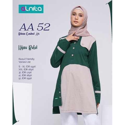 ALNITA ATASAN AA 52 BAHAN COMBED 20S ATASAN TUNIK MUSLIMAH