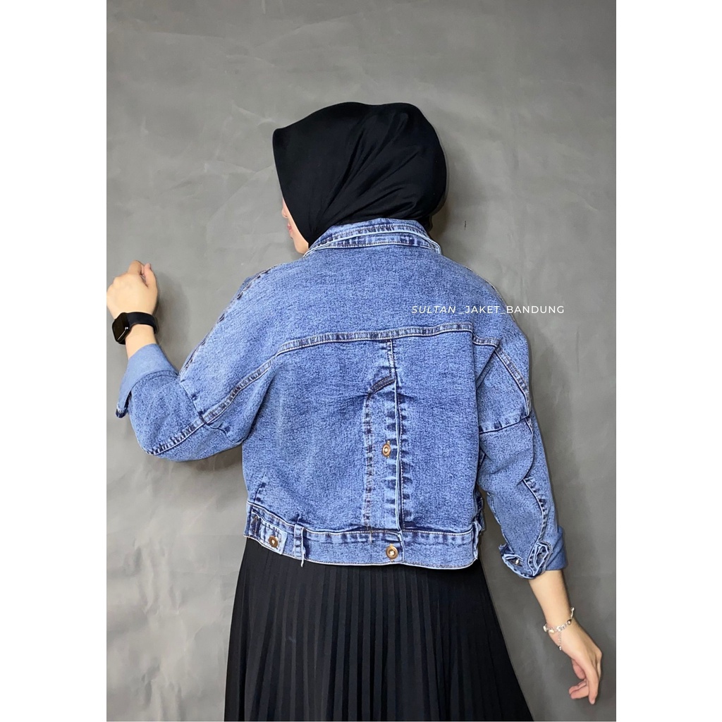 NAYRA CROOP JAKET JEANS |IJAKET DENIM WANITA MODEL ZARA TERBARU