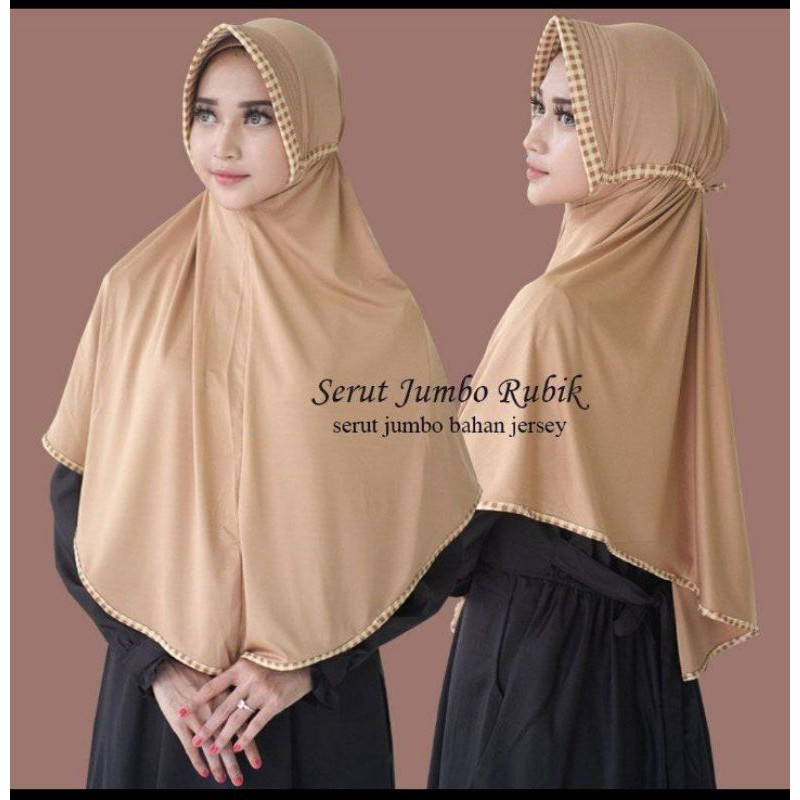 JILBAB SERUT KOTAK TERLARIS JERSEY SUPER TERMURAH-GROSIR JILBAB