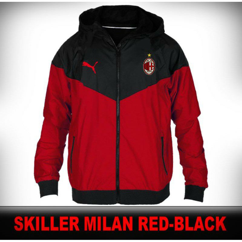 Jaket model skiller red black milan