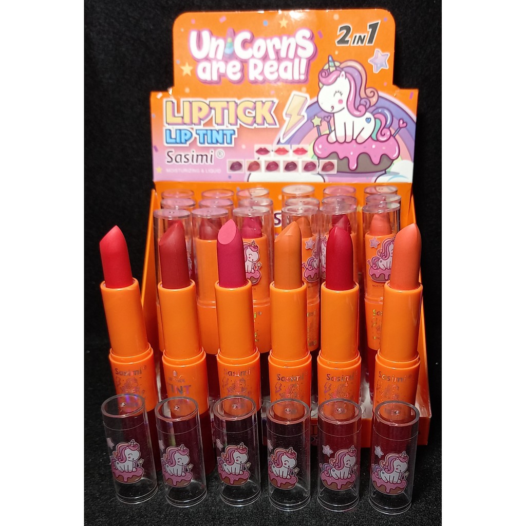 PROMO PER12PCS LIP TINT AND LIPSTIC SASIMI UNICRON 12016