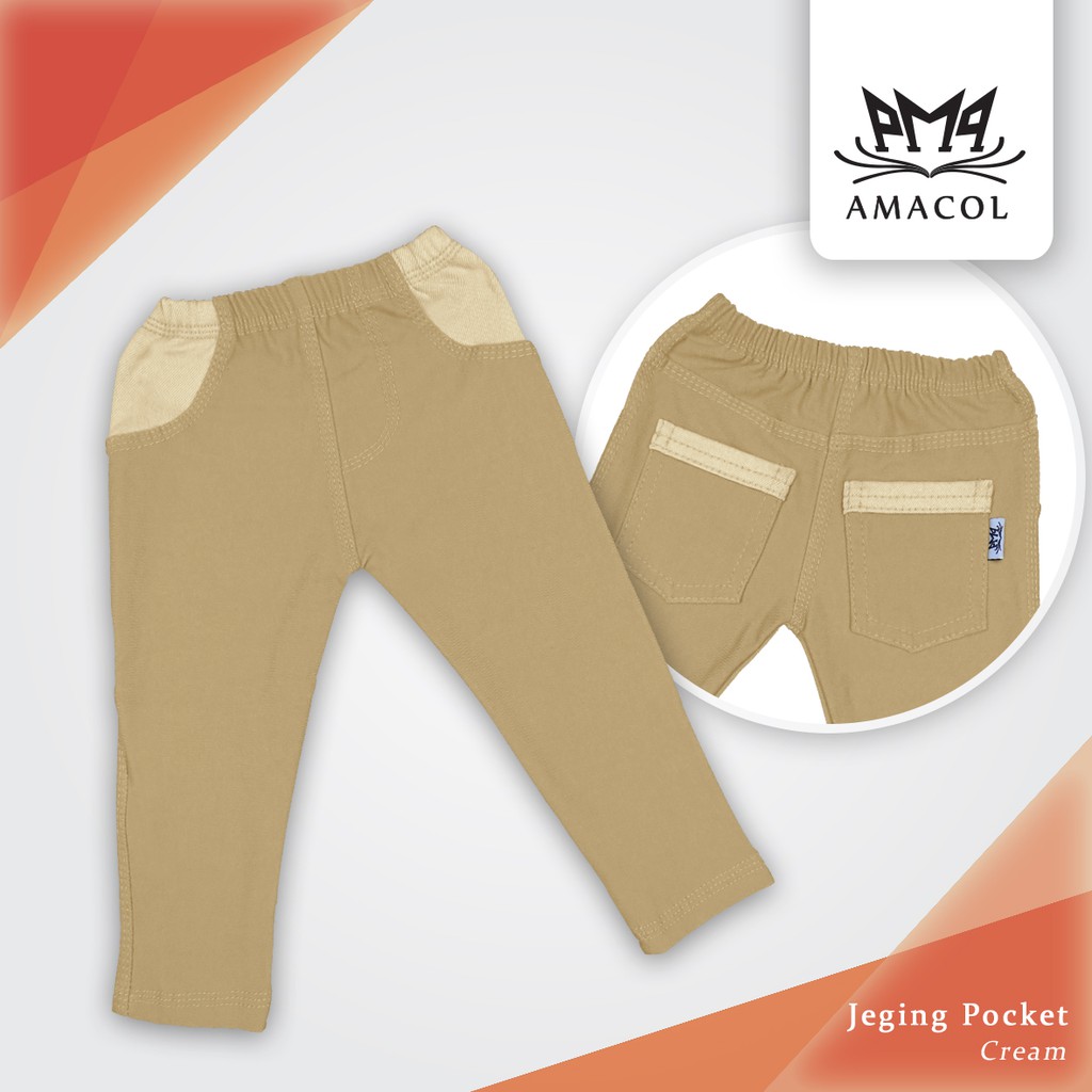 Amacol Celana Jegging Pocket Anak by Amacol (Cream)