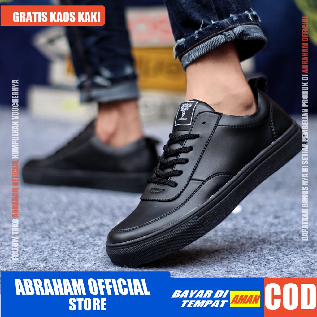 ABRHM X SHDW Sepatu Hitam Pria Kerja