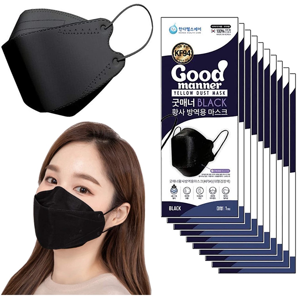 READY STOCK KF94 Mask Good Manner (Black)