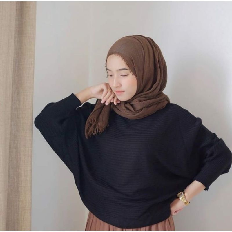 BATWING BLOUS MANGO KNITED/ATASAN WANITA