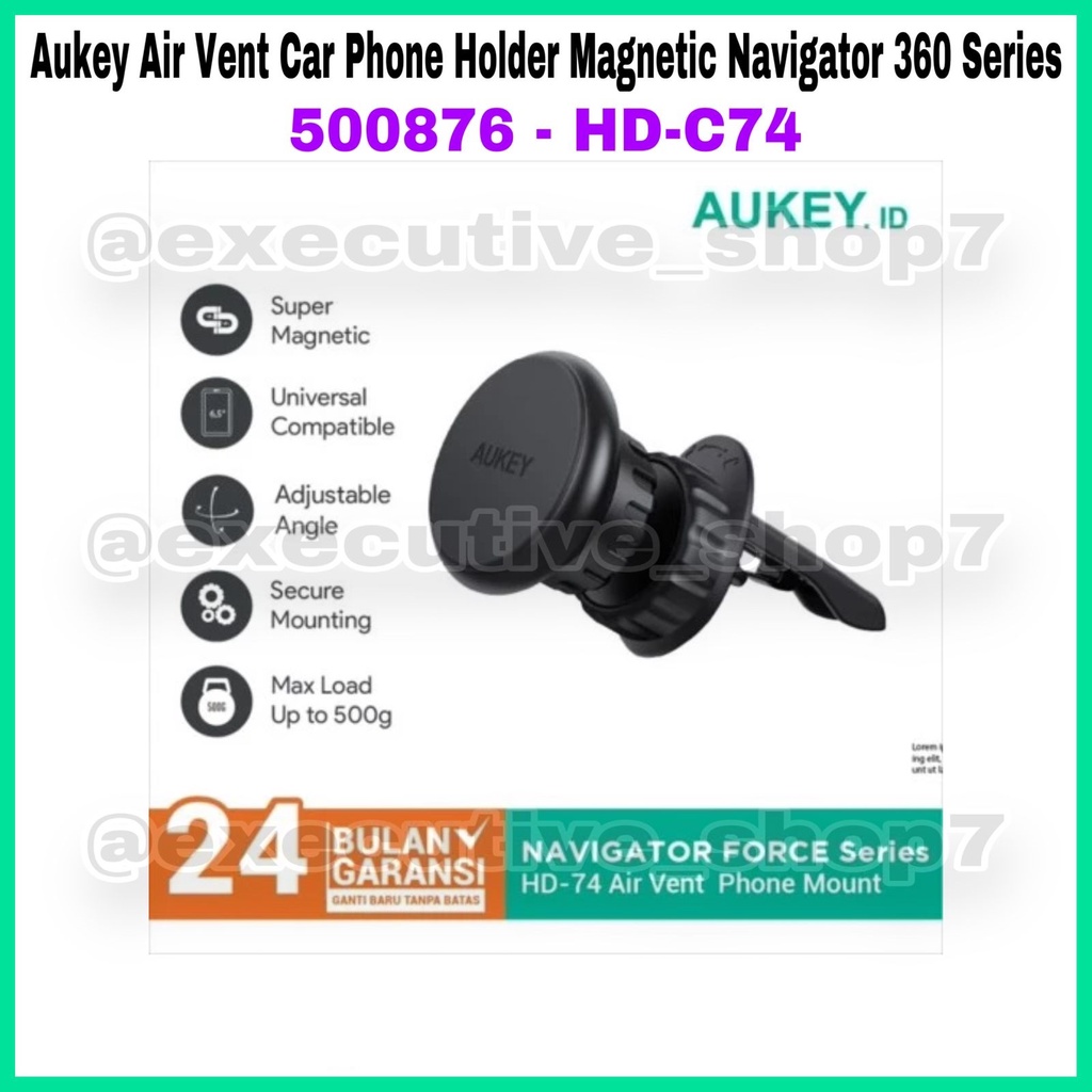 Aukey Air Vent Car Holder Magnetic Navigator 360 Series - 500876 - HD-C74