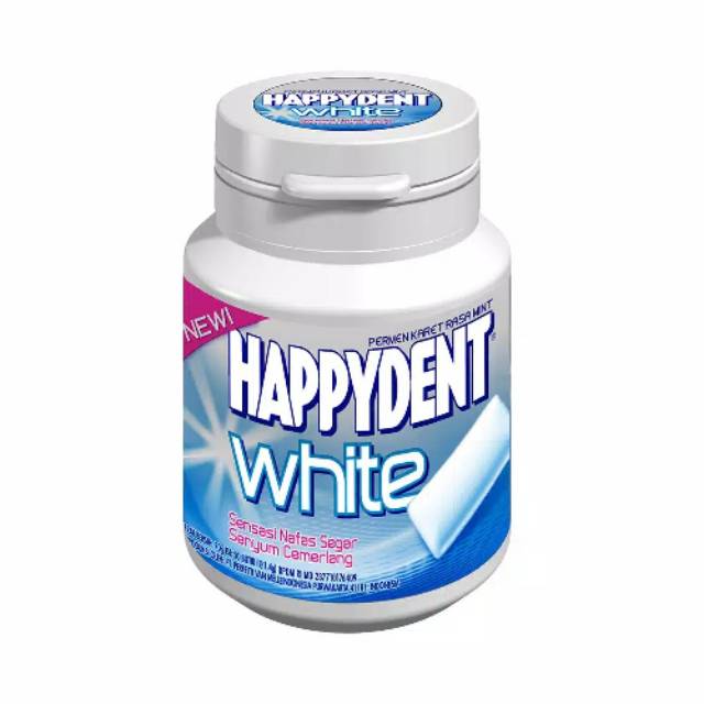 

Happident happydent white botol / bottle / cap isi 44 butir