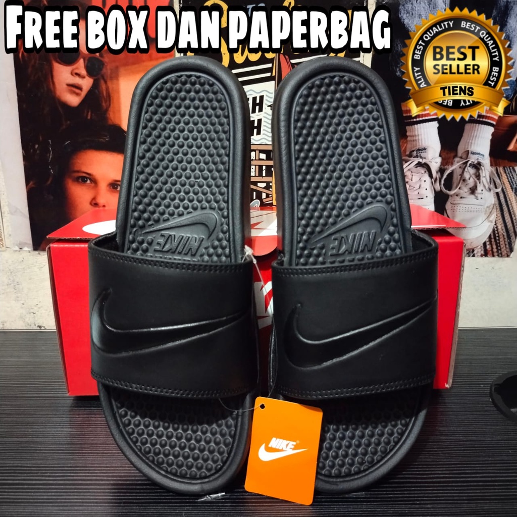 SANDAL SLOP NIKE BENASSI SELOP CEKLIS  HITAM POLOS DOODLE PRIA WANITA TERMURAH SLIDE SENDAL MURAH FLIP FLOP SANDAL NIKE ORIGINAL