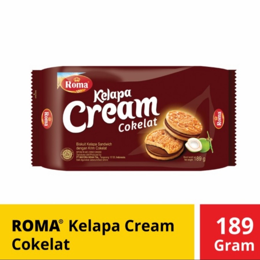 

Roma Kelapa cream cokelat 189gr / biskuit roma kelapa dengan sandwich coklat