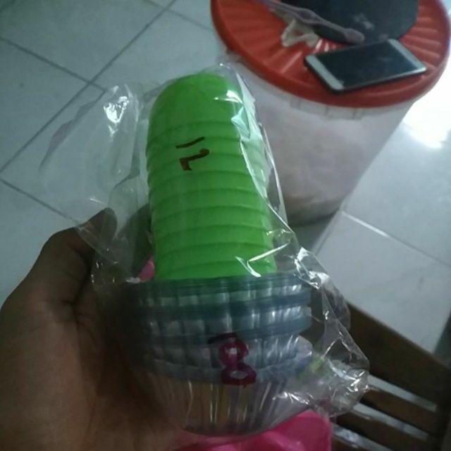 100 Mika Gelombang + 12 Cetakan Kue Talam Puding Telur Telor Ceplok Matasapi Jelly Set Ptc