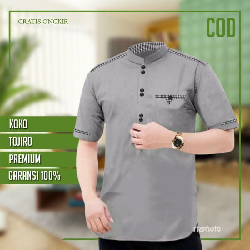 Koko Kurta Dewasa Lengan Pendek BAHAN TOYOBO ORIGINAL Adem Serap Bisa Cod Marun /kunyit /Putih /Navy /Toska / Cream /Coklat /Abu abu / Hitam