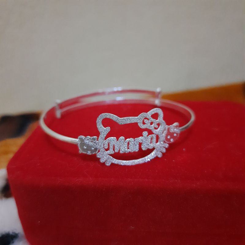 (COD) GELANG NAMA KERONCONG PERAK ASLI