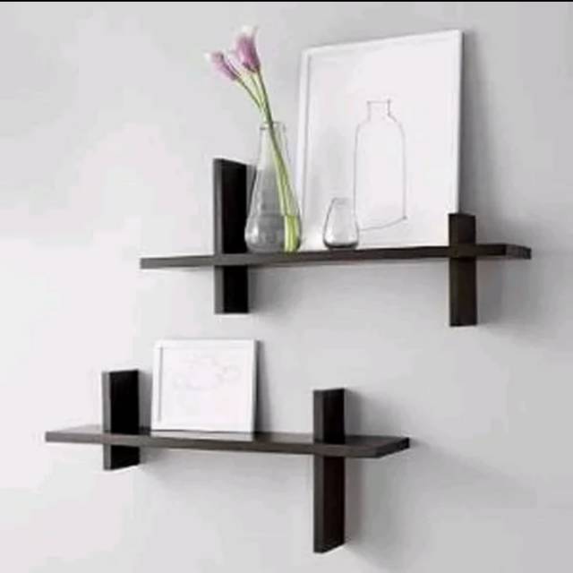 Rak dinding minimalis berpotongan