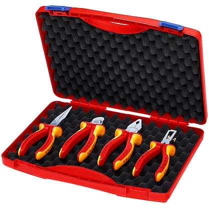 Knipex-Tang Listrik VDE 00 20 15 Tool box RED Electro Set isi 4 Pcs